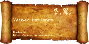 Vainer Marianna névjegykártya